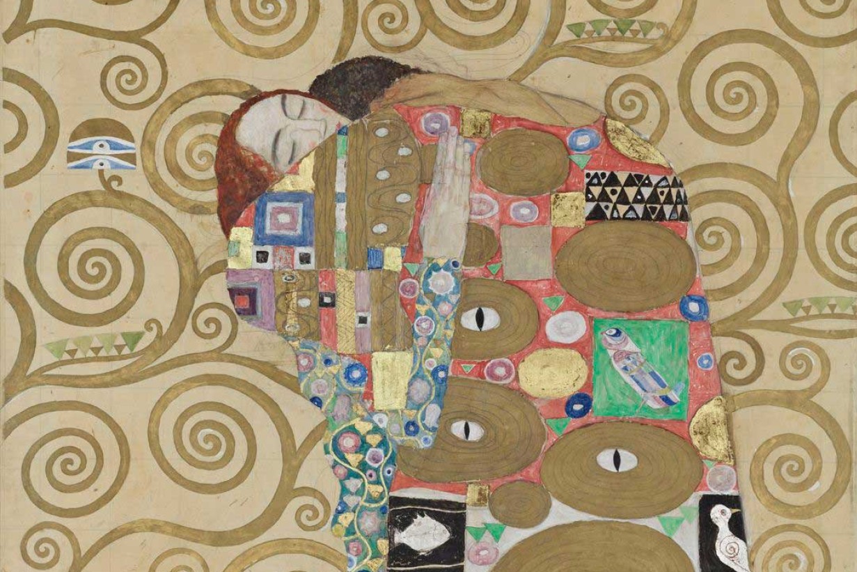 Gustav Klimt Entwurfszeichnung Erfüllung