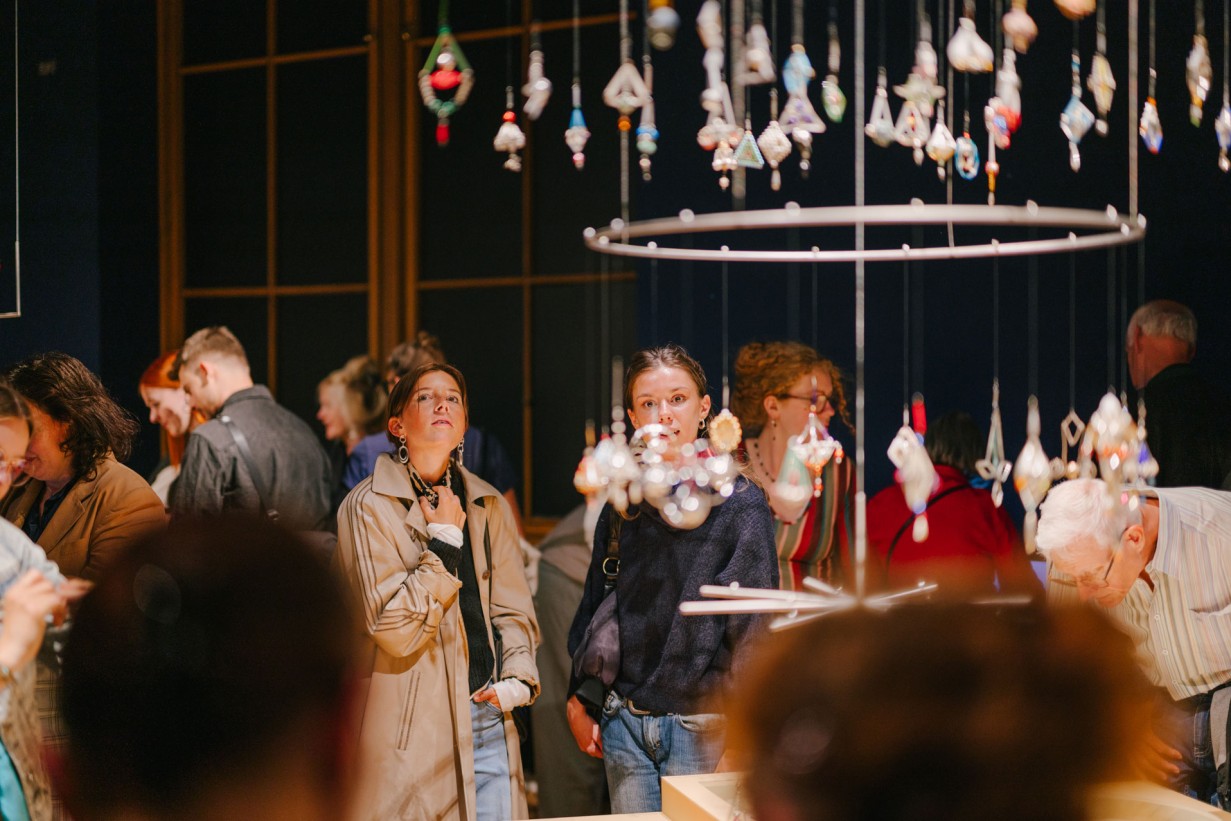 Visitors in the exhibition BICYCLE & LOBSTER