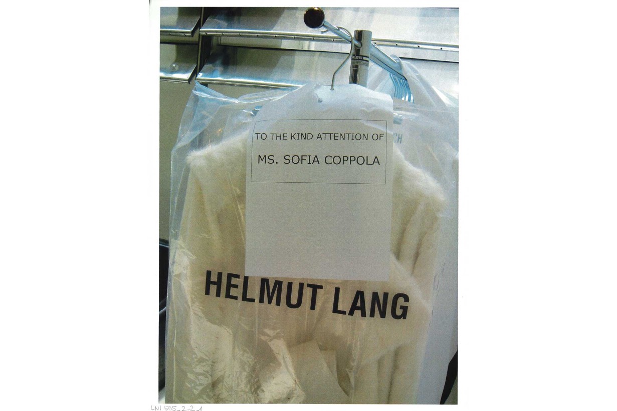 Laserausdruck einer Fotografie eines Made-to-Measure Mantels für Sofia Coppola