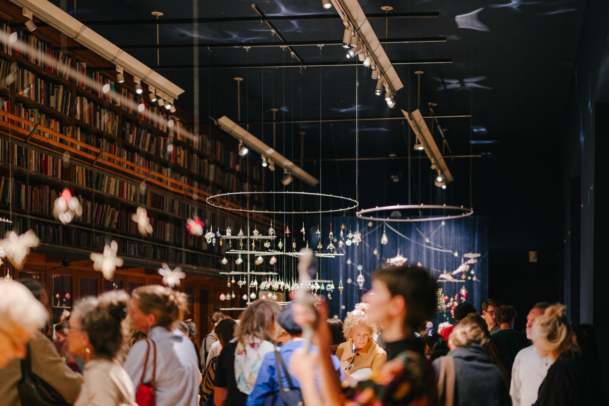 Visitors in the exhibition BICYCLE & LOBSTER