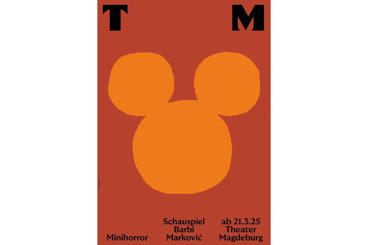 Poster mit grafisch minimalistische Darstellung eines Mickey Mouse Kopfes