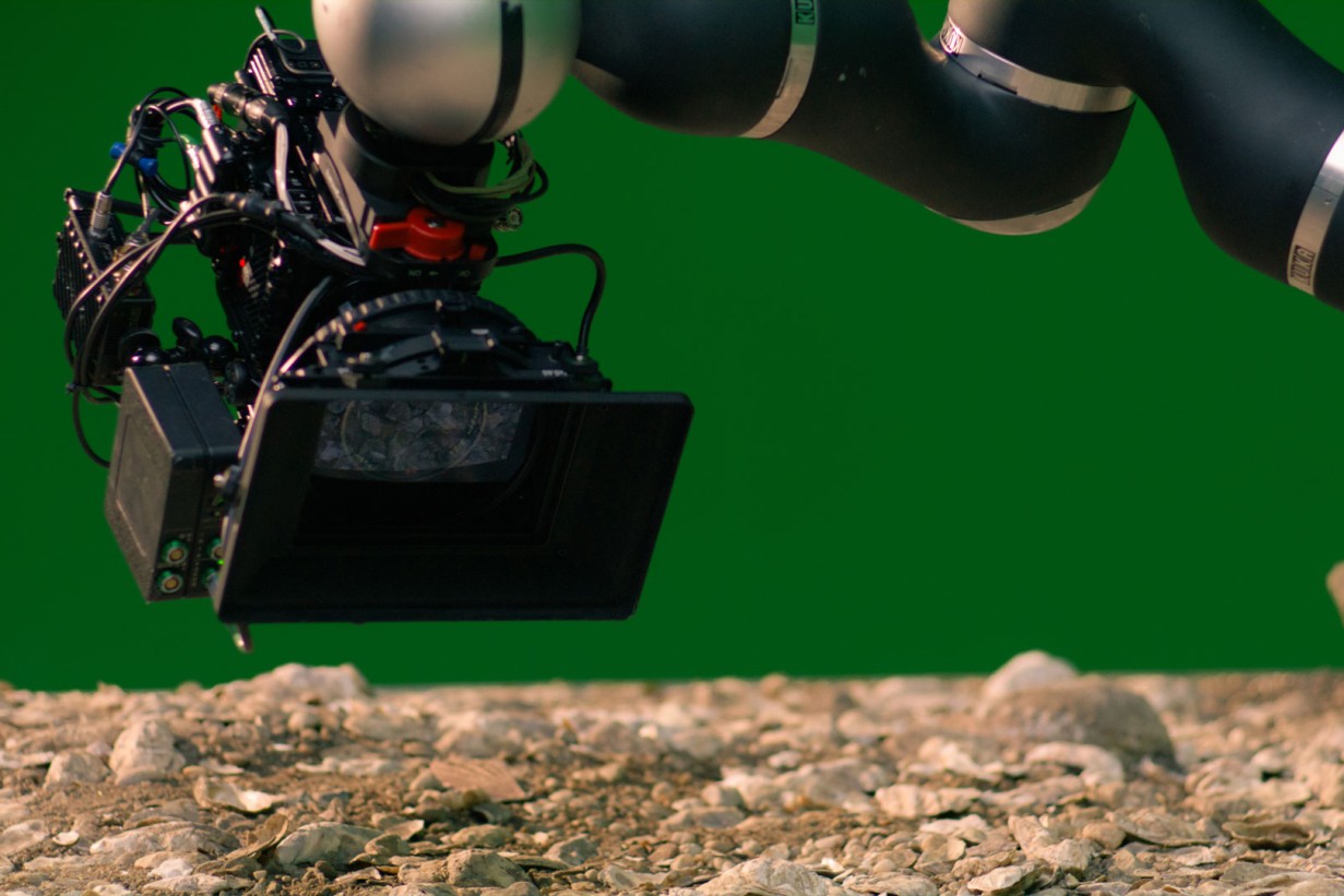 Camera arm moves over brittle ground